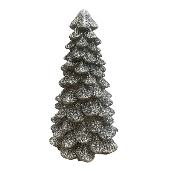 34TH & PINE Silver Glitter LED Christmas Tree Candle  Light Up Holiday Decor NEW - Picture 6 of 10